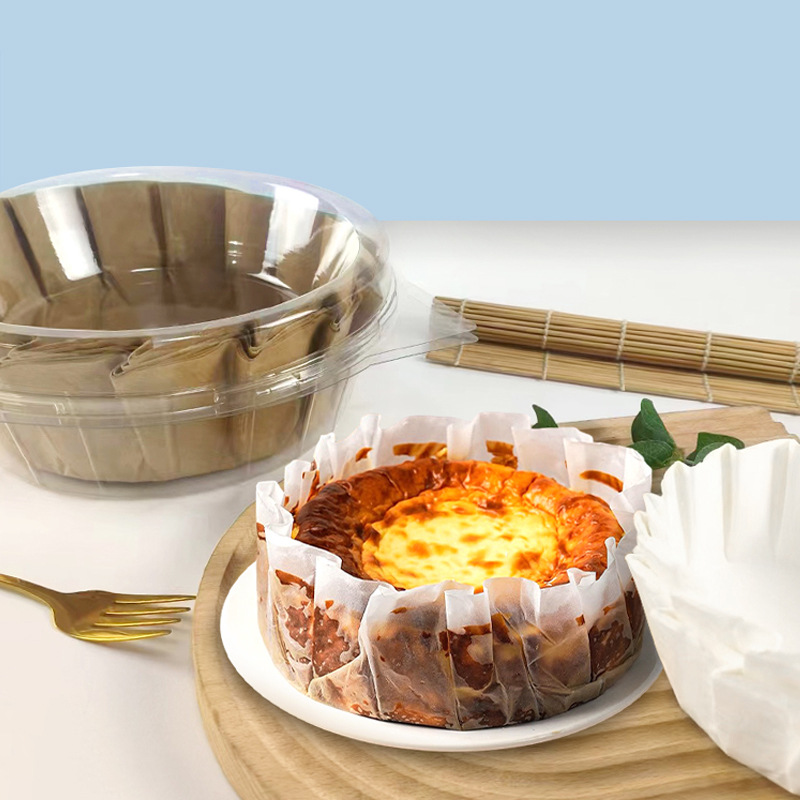 4 pulgadas 5 pulgadas 6 pulgadas 8 pulgadas Pastel vasco papel desmoldeo plegable-libre papel soporte de papel resistente a altas temperaturas Pastel vasco soporte de papel