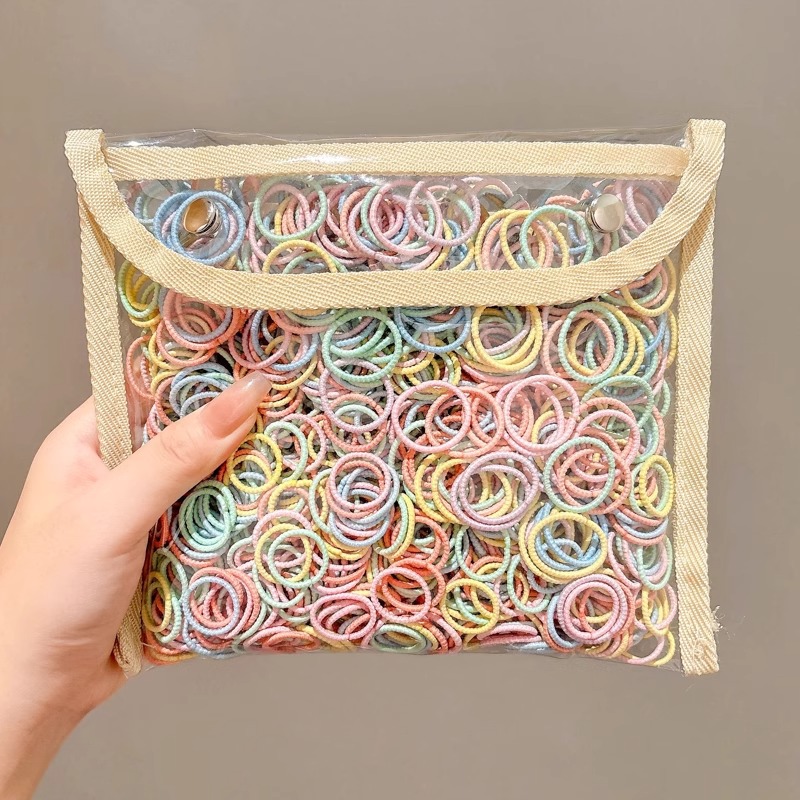 Baby pulgar anillo de pelo no daña cabello pequeño para niños correa de correa de color para niñas para el cabello de bebé cuerdas para el cabello adornamientos