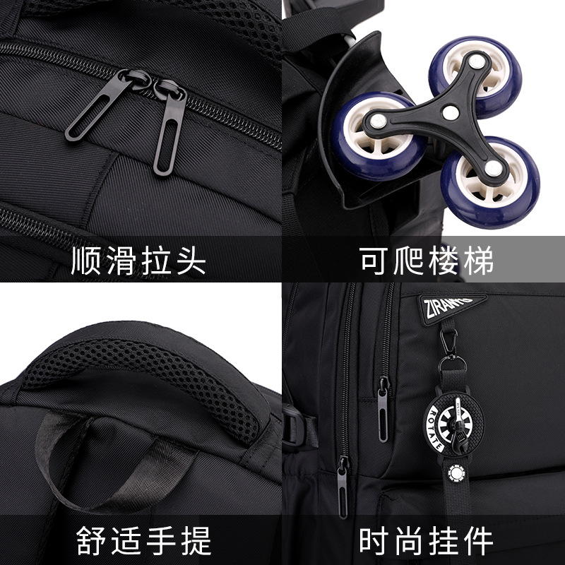 Mochila escolar con barra de tracción de moda de pescado natural transfronterizo Mochila escolar para estudiantes de secundaria y preparatoria de gran capacidad para hombres