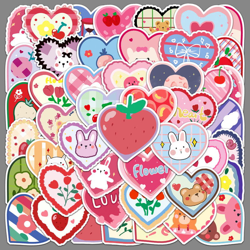 50 Love Graffiti Handbook Stickers Original Cartoon Luggage Decoration Waterproof Cross-border Cute stickers