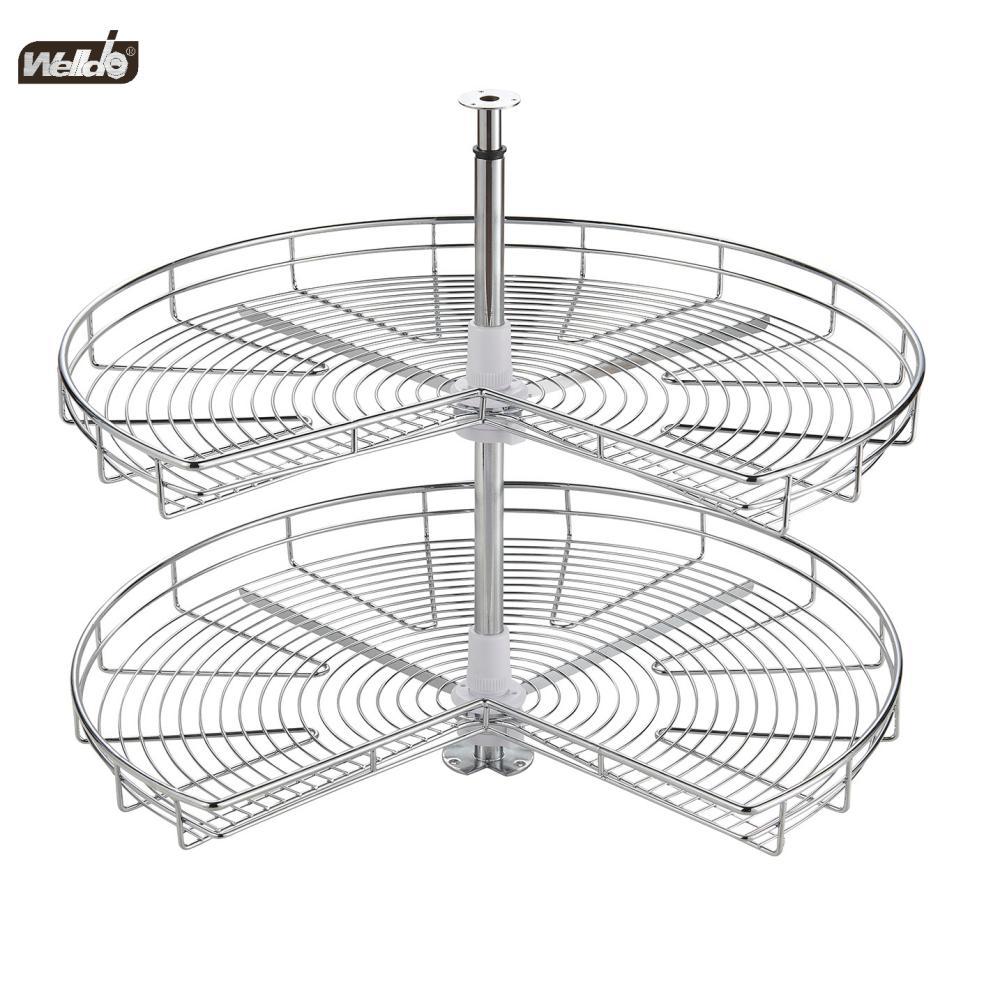 Welldo纬东 橱柜转角拉篮橱柜双层270°转盘拉篮转盘置物拉篮