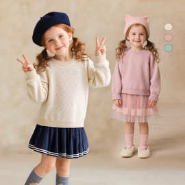 童贝童装2025年秋季新款女童毛衣休闲圆领百搭套头韩版针织衫