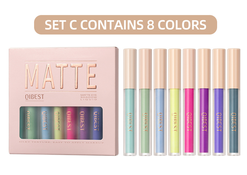 QIBEST Matte liquid Eyeshadow Liquid, with a misty look, accentuates the face in nude and earth tones. It's a three-dimensional eye and cheek set undefined
