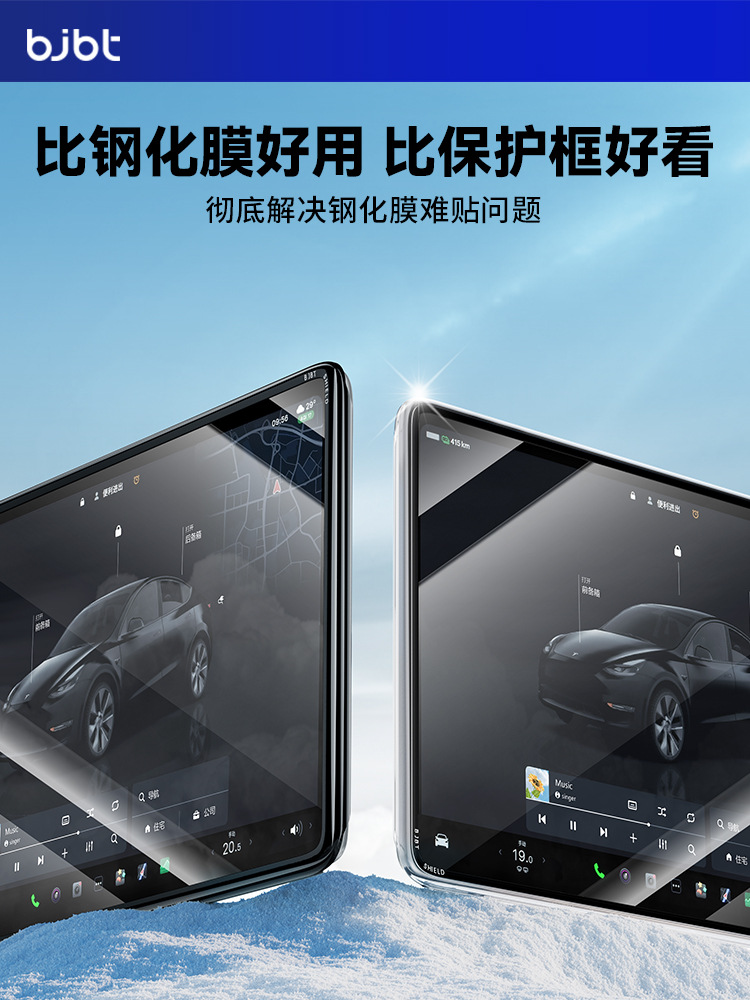 Screen Protector Master Is Suitable for Tesla Model Y's New Central Control Screen Frame Tempered Film 3 Protective Case Accessories L
