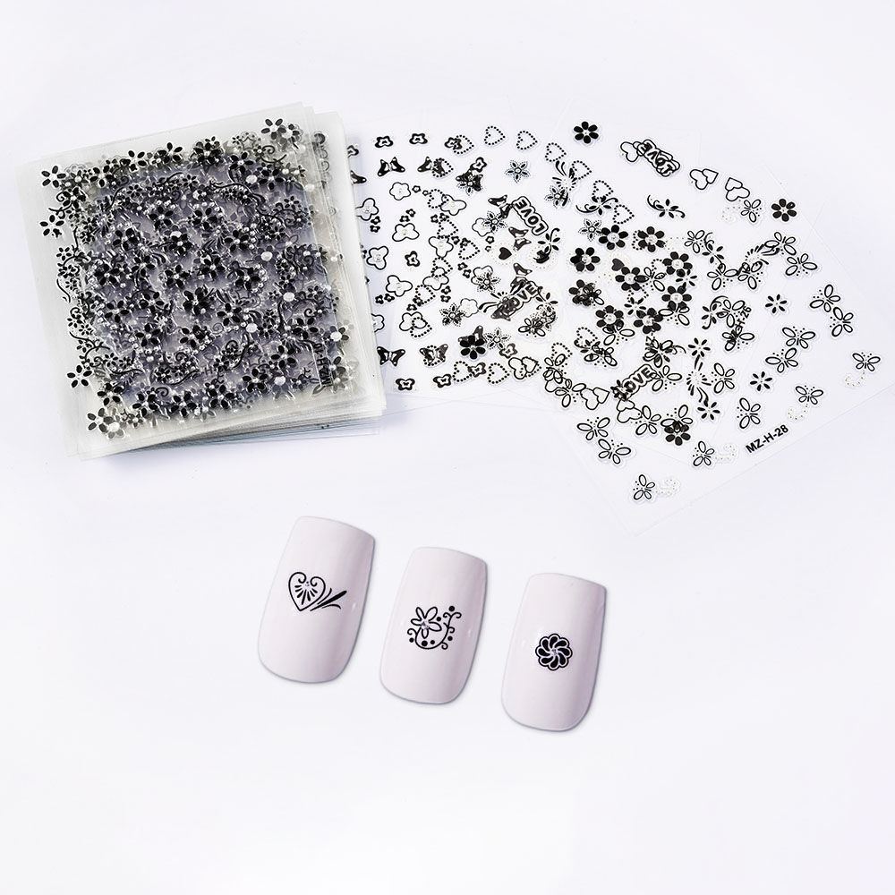 El Comercio exterior transfronterizo popular pegatinas de uñas amor pegatinas de brillo flor pequeña decoración de uñas floral pegatinas lindas pequeñas calcomanías