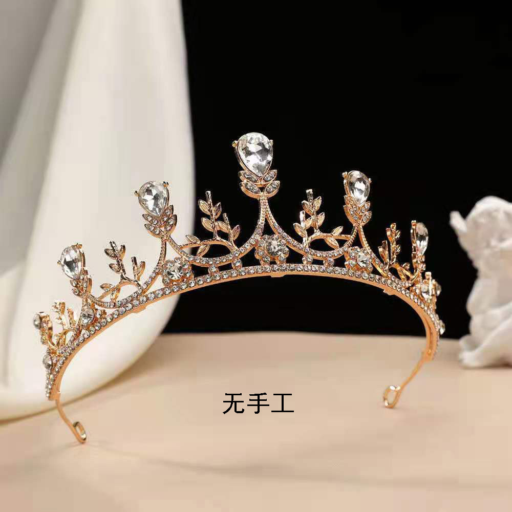 Online Rojo Negro Barroco corona tocado novia estilo coreano 18 años de edad, mujer adulta Ceremonia de cumpleaños princesa Corona al por mayor