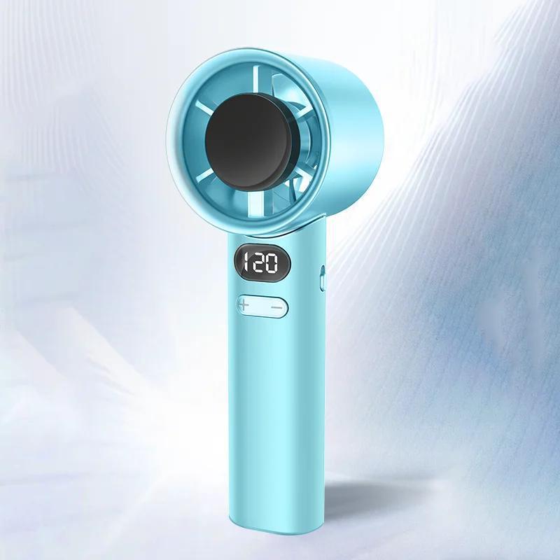 Comercio exterior transfronterizo, ventilador de mano explosivo del sudeste asiático, pantalla digital, gran viento, mini ventilador portátil al aire libre