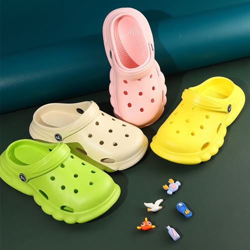 Eva Beach Hole Slippers for Women, Home Indoor Couple Breathable Cap Toe Hole Shoes with Footfeel Cooling Slippers Wholesale
