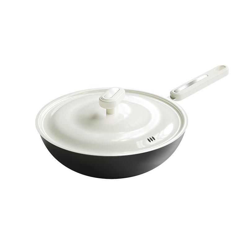 Nuevo no recubrimiento antiadherente casera de hierro blanco olla multifuncional olla portátil olla sin cocinar al por mayor