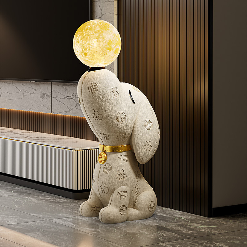 Living Room Floor-Standing Ornaments, High-End Beagle Floor Lamp, Tv Cabinet, Sofa, Home Decorations, Housewarming Gifts