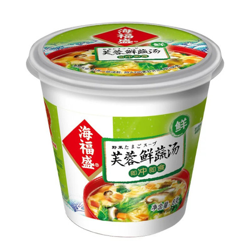 Haifengsheng Lotus Fresh Vegetable Nori Egg Drop Soup 8g Cup-Packed Instant Food FD Freeze-Dried Fast-Cook Soup Bulk Wholesale