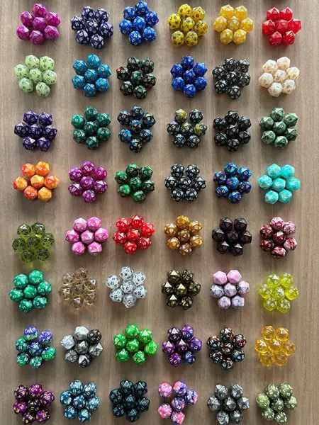 20-Sided Transparent Colorful Mixed Multicolor Polyhedral Dice for Board Games and Tabletop Role-Playing, Direct Supply from Overseas Acrylic Dice