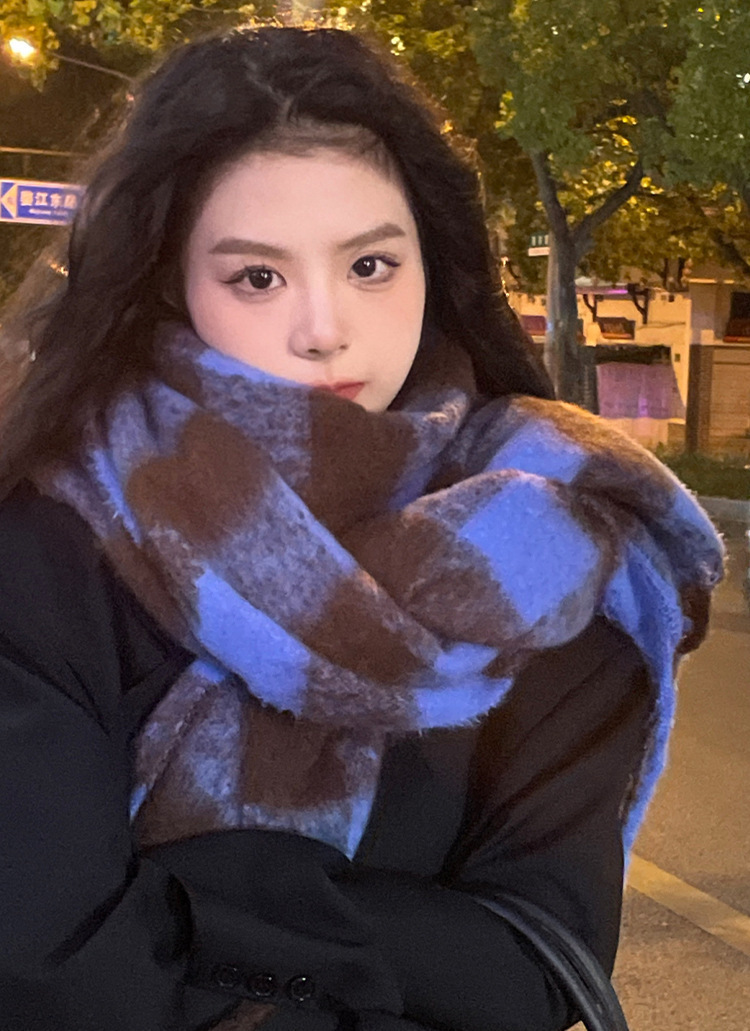 Scarf 2025 Autumn And Winter Women's High-end Winter New Imitation Cashmere Plaid Shawl_viptrois.com