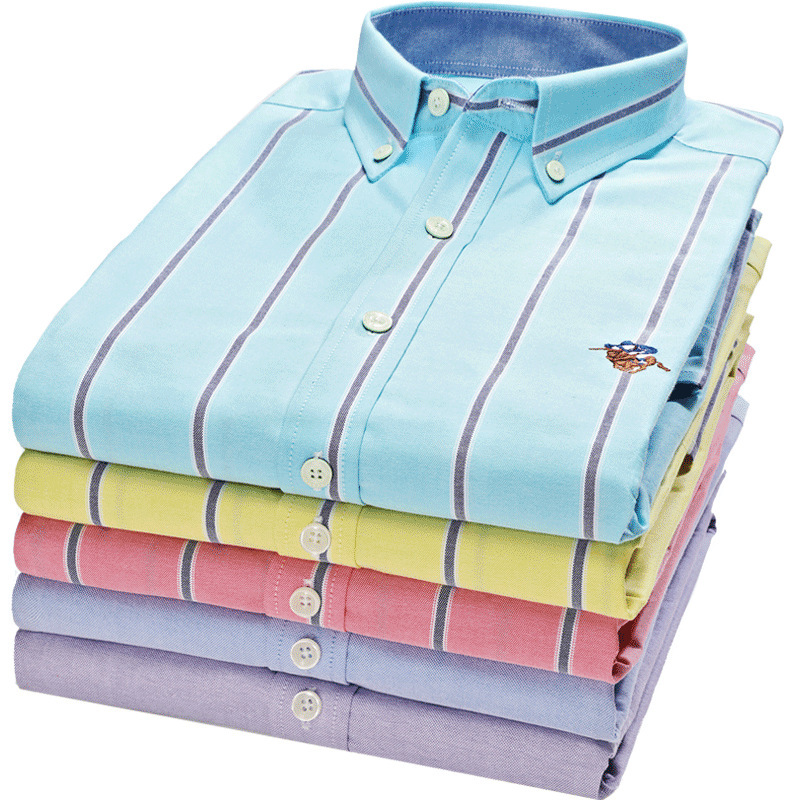 Paul Men's Long-Sleeved Shirt Cotton Oxford Stripesd Shirt Business Casual Anti-Wrinkle No-Iron Washed Bottoming Shirt Paul Men's Long-Sleeved Shirt Cotton Oxford Stripesd Shirt Business Casual Anti-Wrinkle No-Iron Washed Bottoming Shirt