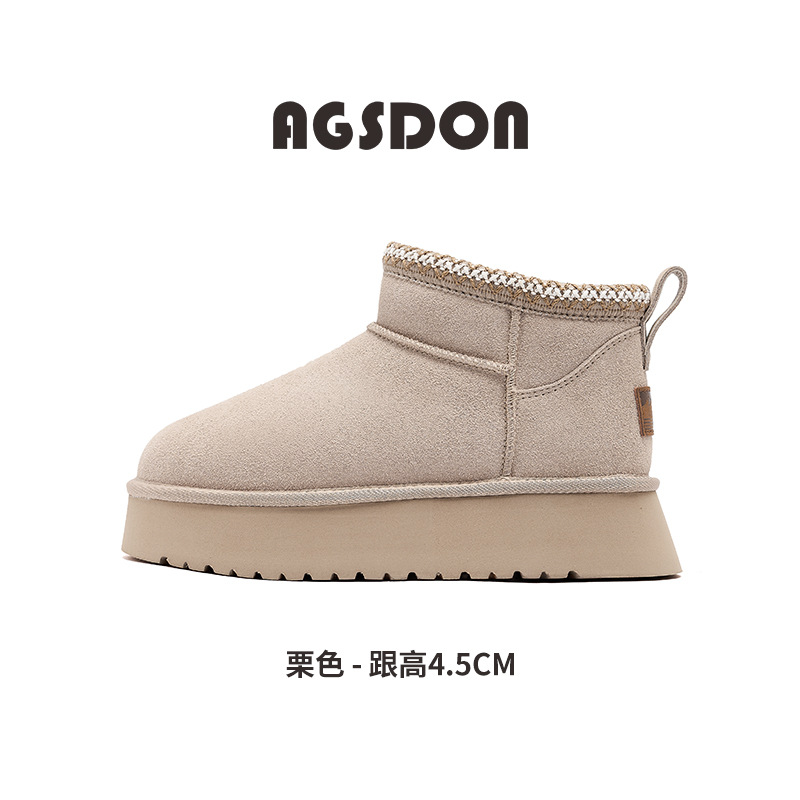 Botas de nieve para mujeres, 2025 nuevas botas de invierno de lana gruesas, muffins gruesas, zapatos de algodón.