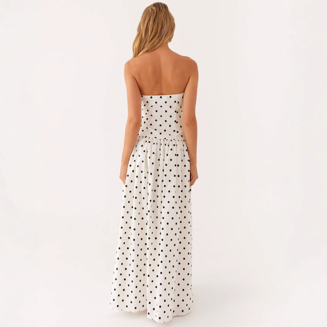 2025 Bohemian Off-Shoulder Tube Top New Commuting Sleeveless Hot Girl Print Long Dress For Women_voghion.com