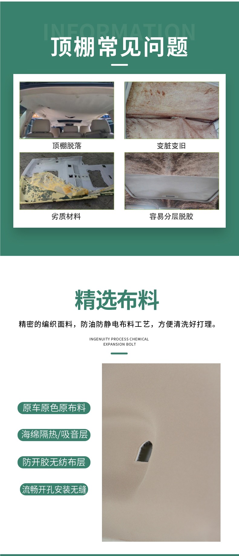 Suitable for Great Wall Haval H6 Windrunner 5m4 Car Ceiling H3/H5 Car Interior Ceiling Cloth C30C50 Lining Renovation