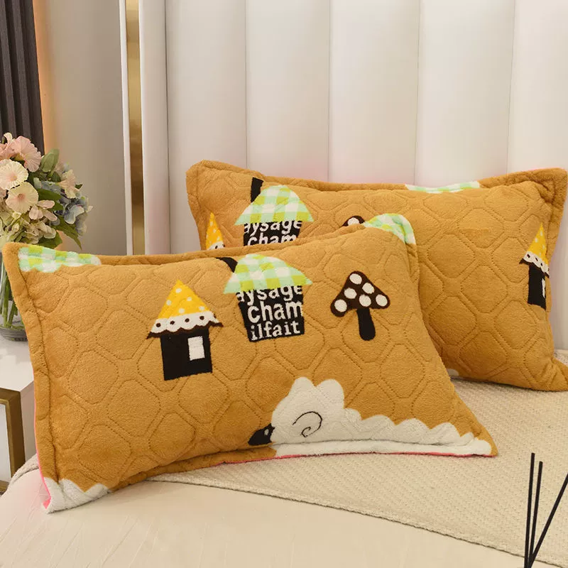 Coral flannel double-sided warm pillowcase for beloved for adults
