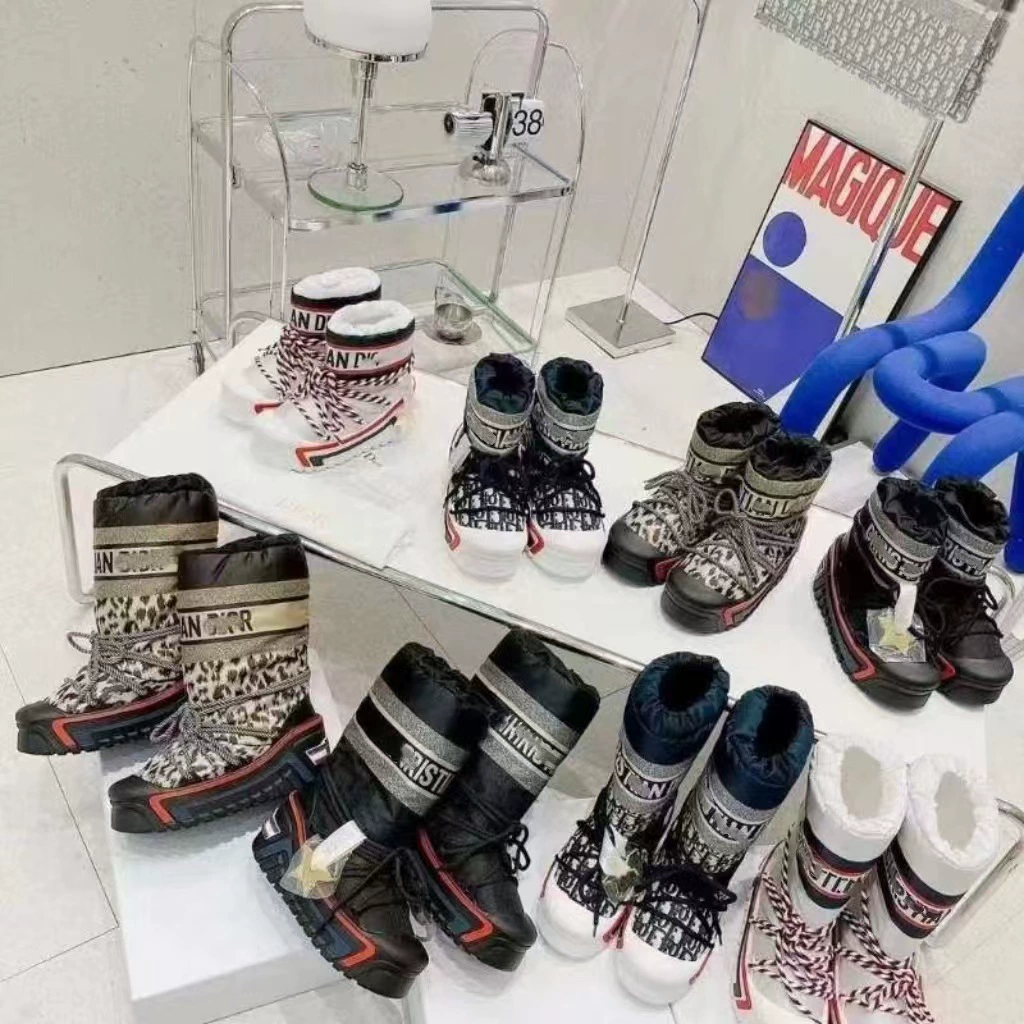 D Home 24 осенние и зимние новые толстые пирс снежные сапоги модные короткие сапоги женские сапоги лыжные сапоги толстые подошвы хлопковые сапоги пуховые сапоги