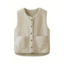 J 16736 Loose Lamb Vest for Women ���������� �羳����