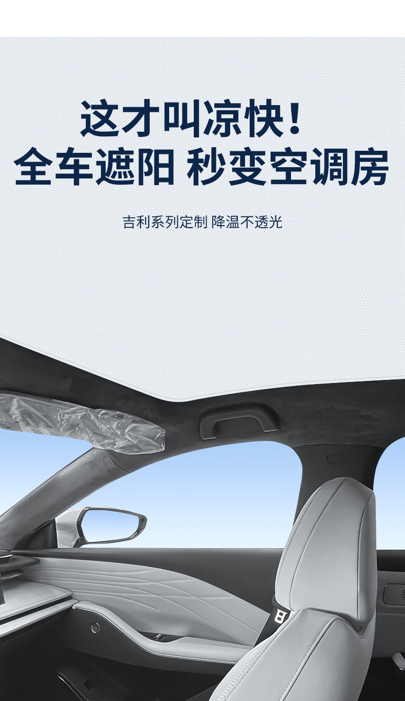 Suitable for Geely 19 Models of Binyue/22 Models of Binyue Cool Sunroof Electrostatic Sunshade Curtain Heat Insulation Sun Protection Privacy Sunshade