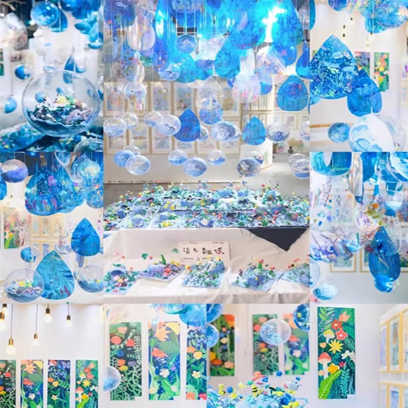 Kindergarten Huanchuang Material Color Drop Hanging Ornament PVC Plastic Graffiti Drawing Board Raindrop Pendant Decoration