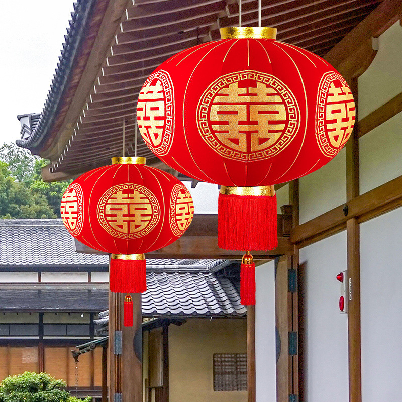 Linterna de bodas rojas grandes bodas decoración de estilo chino de la puerta de la decoración del patio un par de colgantes de linternas festivas