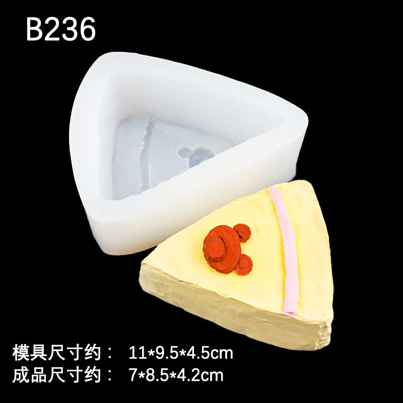 Triángulo queso ratón oso pastel queso forma silicona molde hecho a mano mousse pastel pudín postre molde