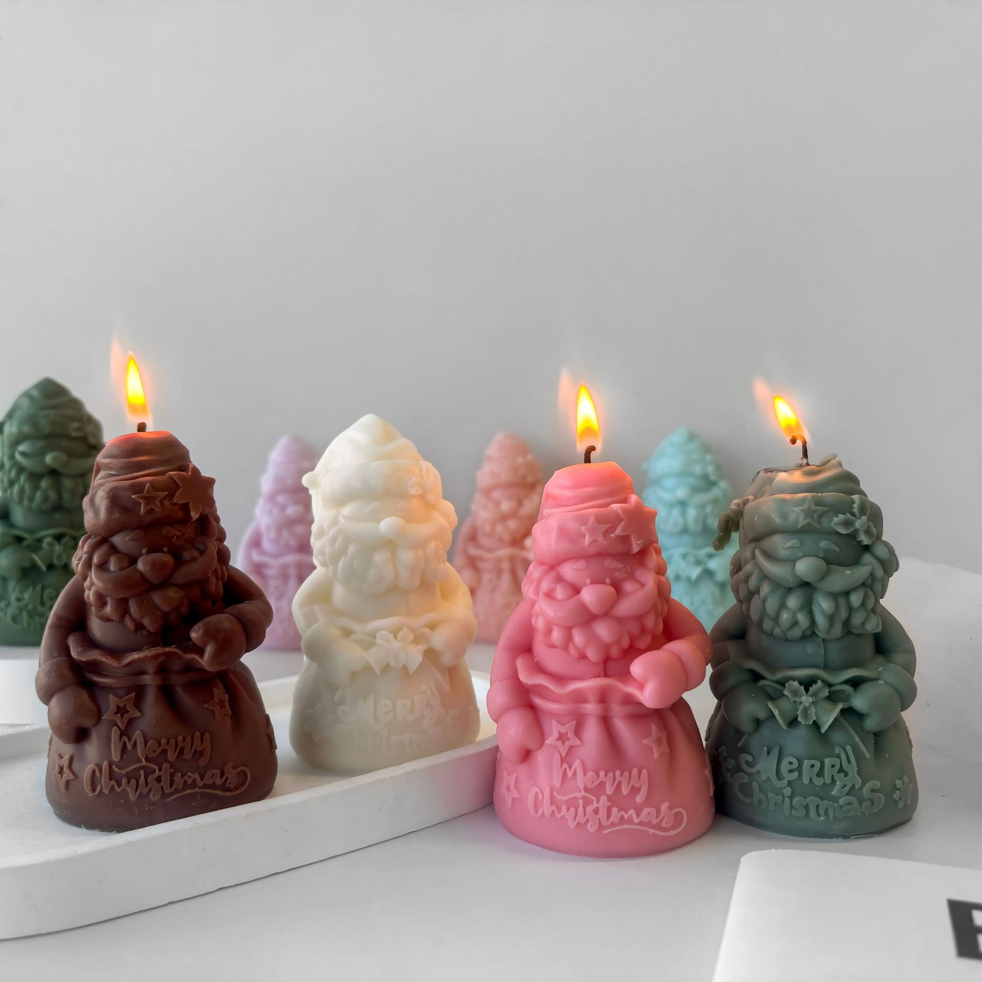 Jiahui Santa Claus molde de polvo DIY bolsas de regalo de Navidad decoraciones hechas a mano jabón aromático abrasivo