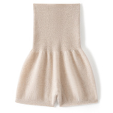 法国外贸100%山羊绒女保暖护腰收腹塑身裤高腰内裤束腰平腿针织裤