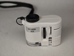 9595白色60倍顕微鏡ミニジュエリー鑑定LEDライトUV紙幣検出ライトポータブルLEDライト紙幣検出
