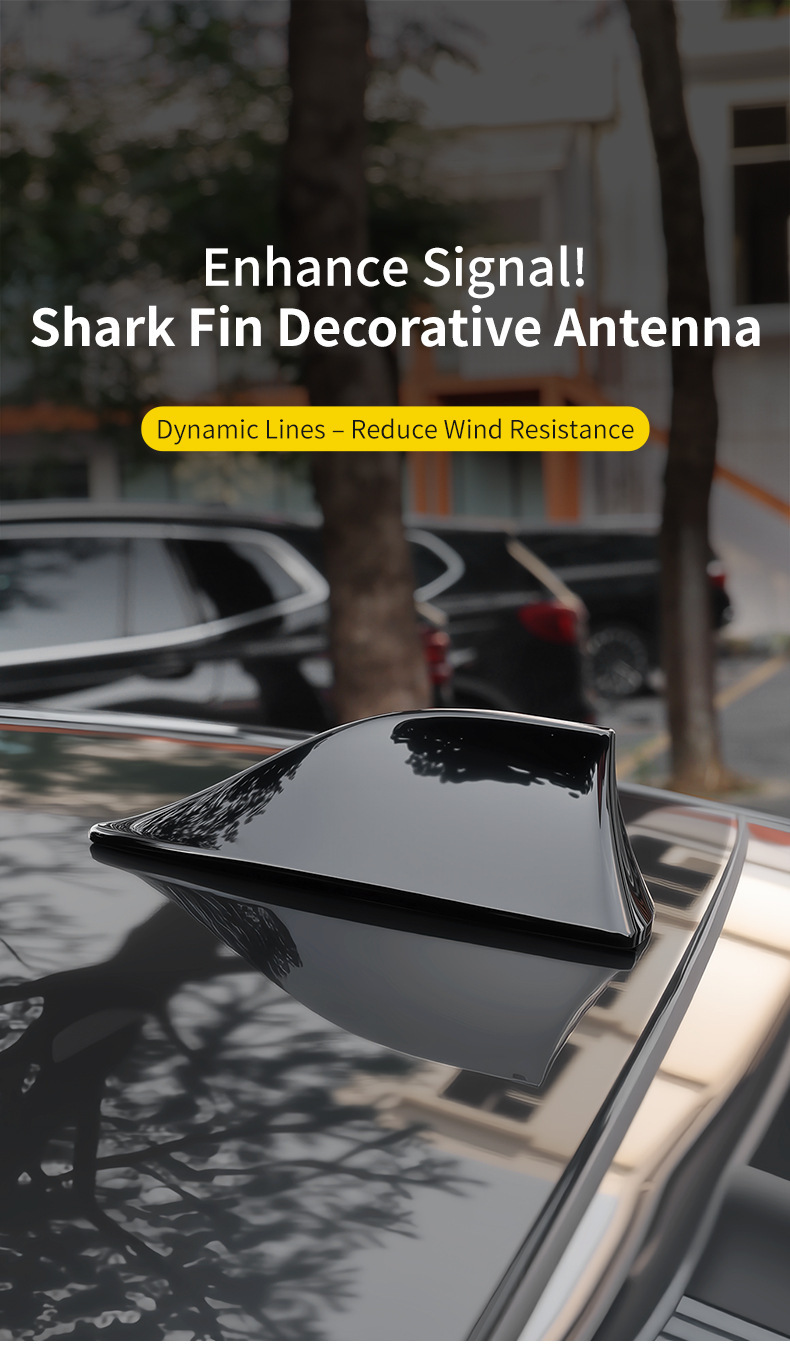 Cross-Border Hot-Selling Universal Car Shark Fin Antenna Roof Decoration, No-Drill Installation, Built-In Chip, Direct Sales from the Manufacturer