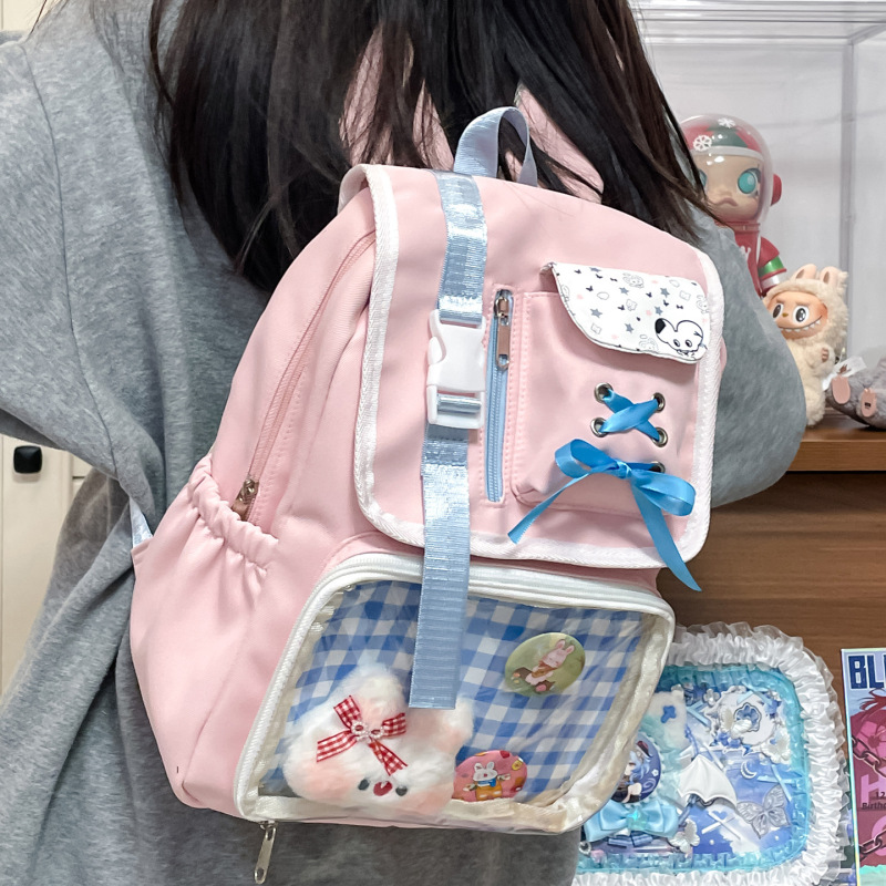 日系二次元甜美少女风学生背包ins可爱轻便双肩包高颜值学生书包|undefined
