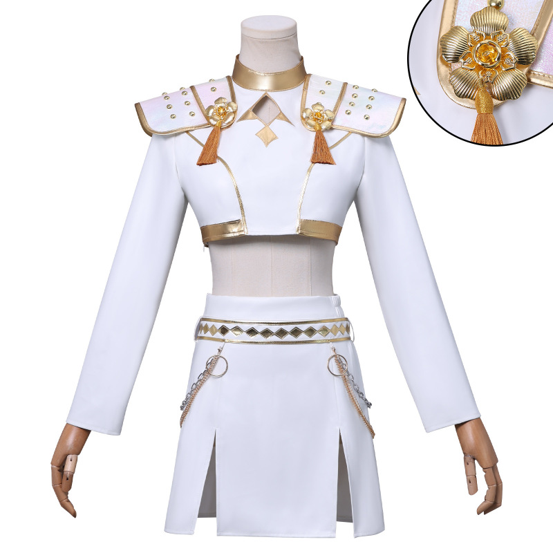 K-POP ハンターウィッチコス服ハンターウィッチゾーイホワイトレザーソングスーツコスプレハロウィンコスチューム|undefined