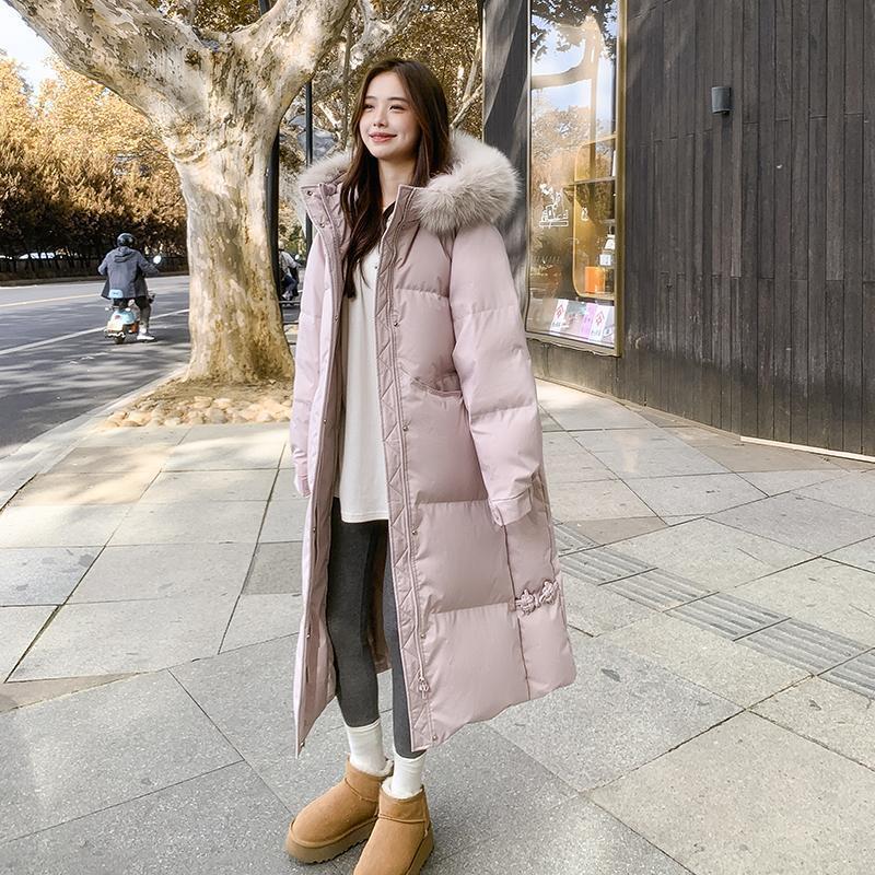 冬季棉衣2025年新款羽绒棉服女中长款过膝加厚大毛领防寒棉袄外套|undefined