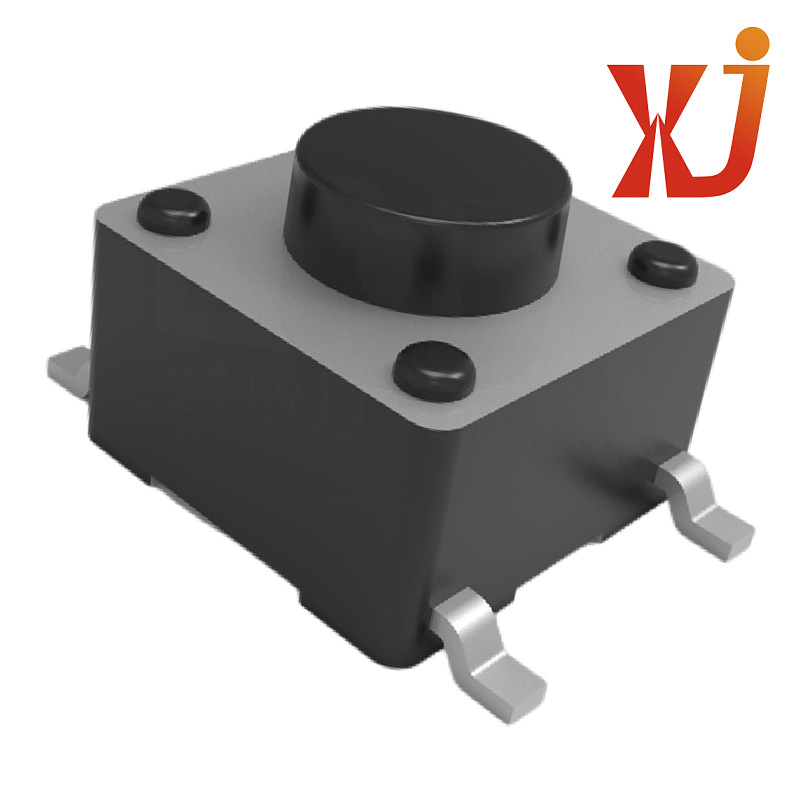 黑头按键轻触开关 圆形按钮轻触开关编带  常开轻触开关四脚贴板