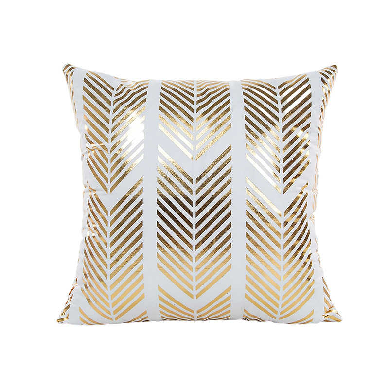 Funda de almohada con estampado dorado para el verano 2026, suave y cómoda, decoración para sofá, funda de almohada moderna para el hogar, disponible para venta al por mayor. image 11
