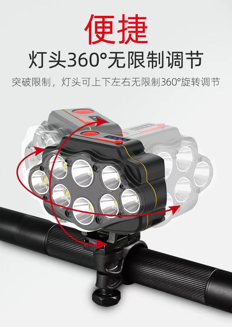 八核巨亮自行车灯