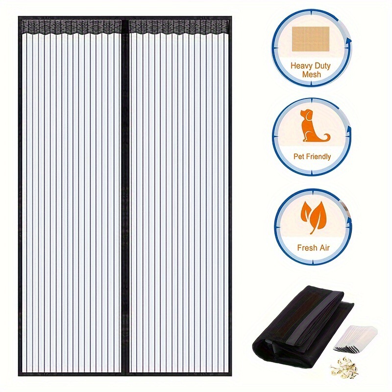 Gauze Door Curtain Summer Anti-Mosquito Flying Insect Door Curtain Magnetic Mesh Gauze Door Curtain Kitchen Living Room Bedroom Magnetic Gauze Door Curtain