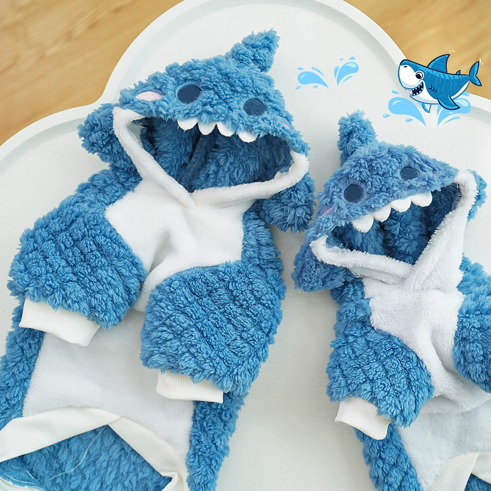 Новая осенне-зимняя утепленная одежда для собак и кошек, флисовая подкладка, забавный наряд для средних собак, имитирующий кошку.