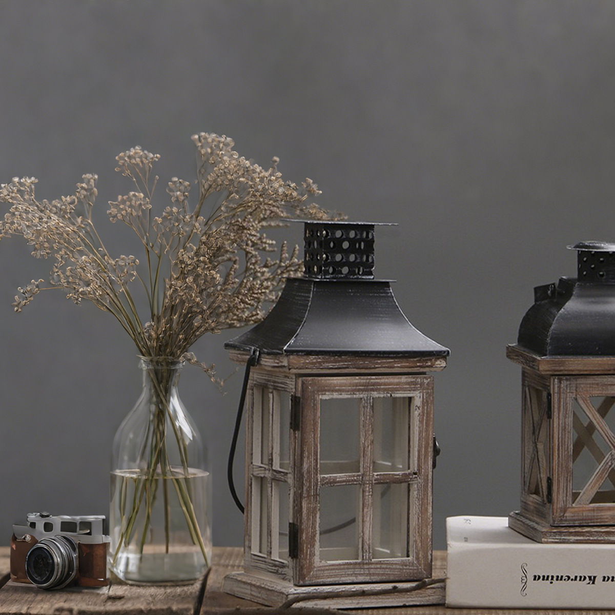 Candelaria de madera vintage creativa para hacer viejos candelabos románticos decoraciones de lámparas de viento decoraciones de la mesa de comedor decoraciones de la sala de estar decoraciones de atmósfera