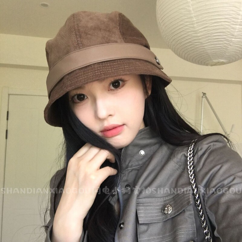 灯芯绒渔夫帽*一帽多戴可做小礼帽秋冬百搭盆帽显脸小 骑车可戴|undefined