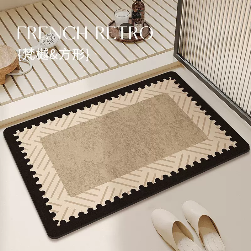 简约浴室硅藻泥防滑地垫卫生间厕所门口吸水脚垫淋浴房地毯防滑垫