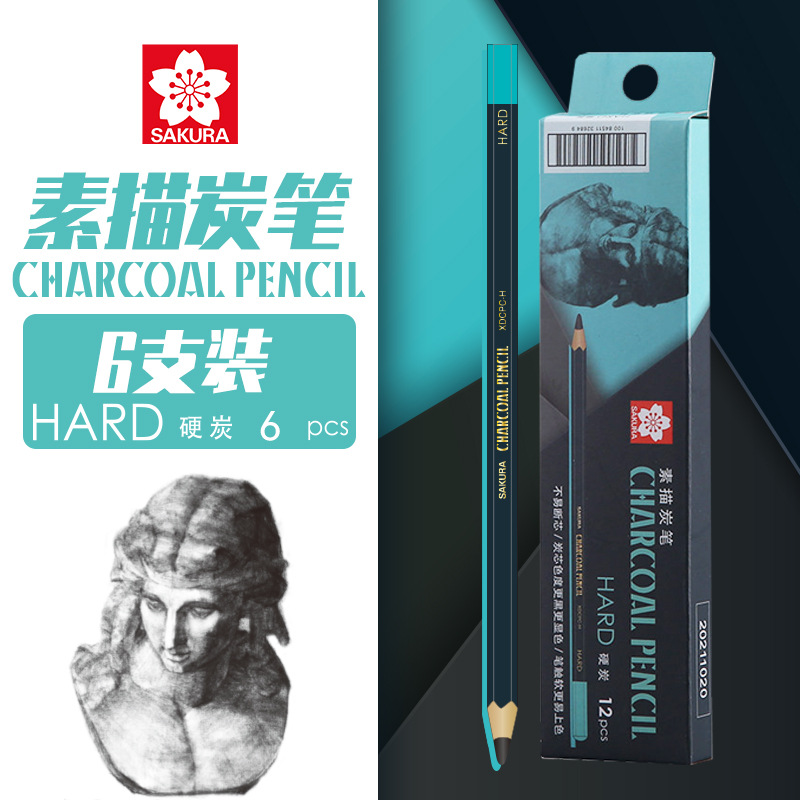 Sakura flor de sakura boceto lápiz de carbón especial para artistas de pintura de boceto de carbón blando lápiz blando medio duro