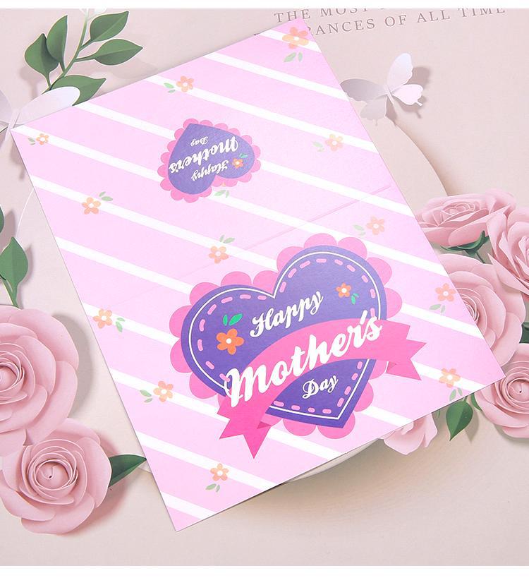 8g Weight card Event & Party Supplies 1 Piece Quantity Festival Occasion Mother's Day Fashion Mama Letter Heart Shape Flower Paper Festival Card 1 Piece