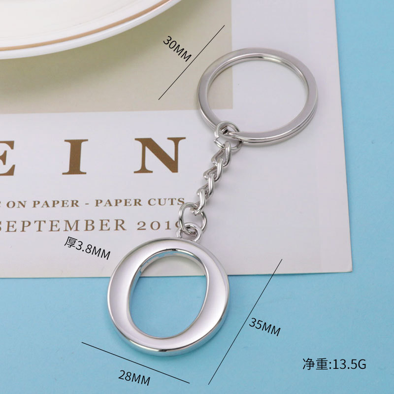 Inglés carta llavero bolsa colgante 26 letras mayúsculas y minúsculas y números llavero europeo y americano pequeño regalo personalización