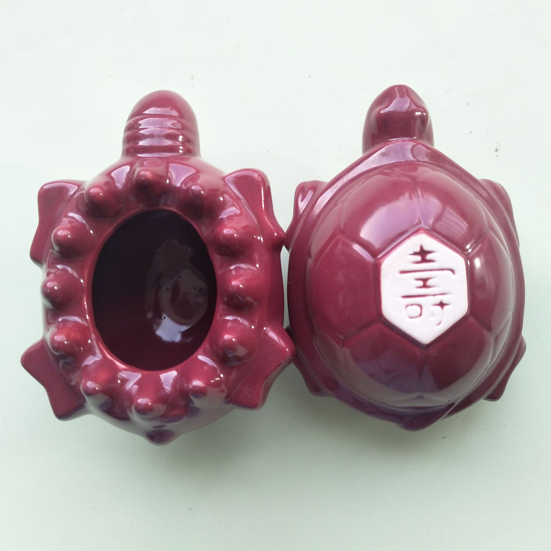 批发头部手脚按摩用锗石龟梳 梳头用长寿龟 阿鲁米纳红石龟梳