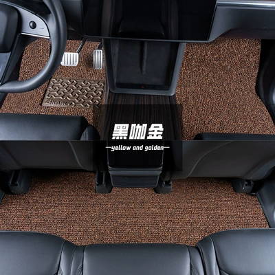 Crystal Silk Ring Car Floor Mats Are Suitable Ayaqaltılar (Kovriklər) - black-coffee-gold
