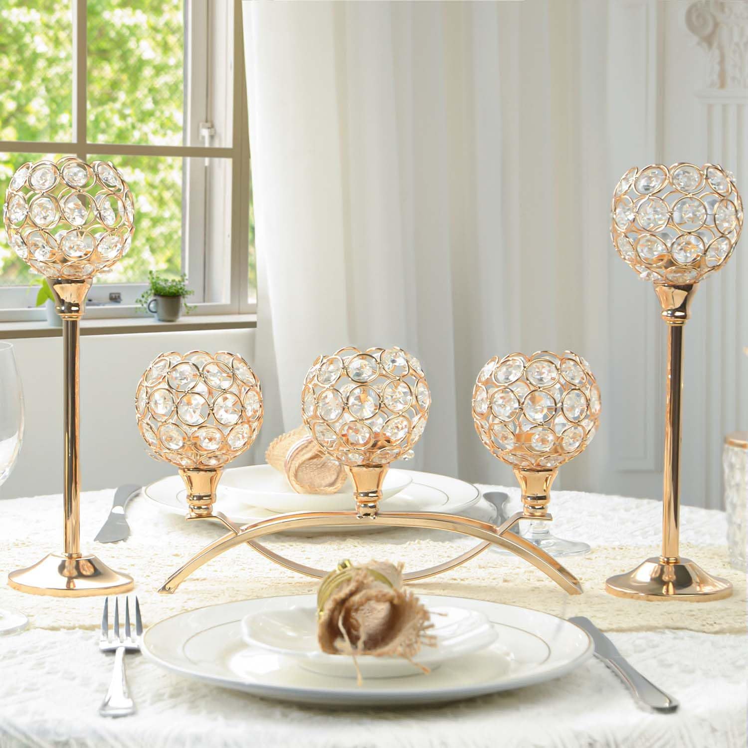 Amazon cristal candelabro decoración para el hogar candelabro elegante decoración de mesa para el hogar decoración de boda