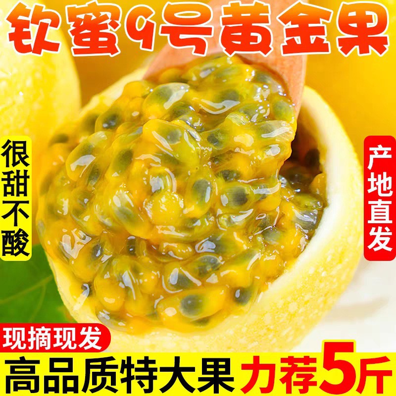 钦蜜9号黄金百香果大果应季新鲜水果黄金果非紫百香果整箱批发